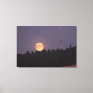Augustus Supermoon boven Paradise Ridge Canvas Afdruk