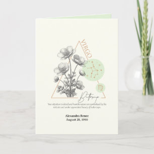 Augustus tot september Geboorte Bloem Aangepaste V Kaart