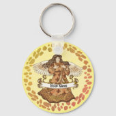 Augustus Verjaardag Angel verjaardag aangepaste sl Sleutelhanger (Voorkant)