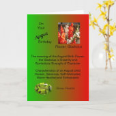 Augustus Verjaardag Kaart - Gladiolus en Peridot (Gele Bloem)