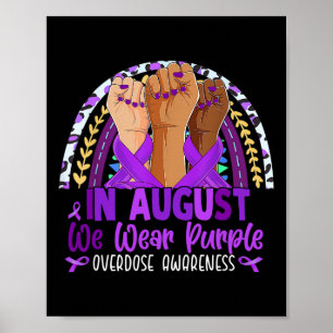 Augustus Wij Draag Paarse Overdosis Awareness Paar Poster