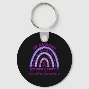 Augustus Wij Draag Paarse Overdosis Awareness Rain Sleutelhanger