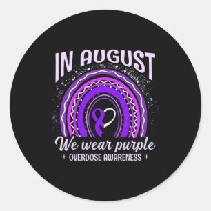 Augustus Wij Draag Paarse Rainbow Overdose Awarene Ronde Sticker