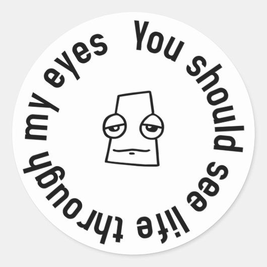 Auitsm Stickers, Door mijn ogen Ronde Sticker (Voorkant)