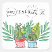 "Aujourd'Hui Est Un Grand Jour" Stickers Cactus Pa (Devant)