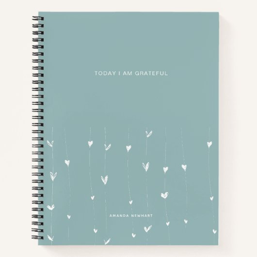 Aujourd'Hui Je Suis Reconnaissant Citer Carnet Coe (Devant)