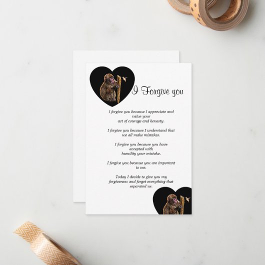 aujourd'hui, je vous pardonne la carte des billets (Devant/Arrière en situation)