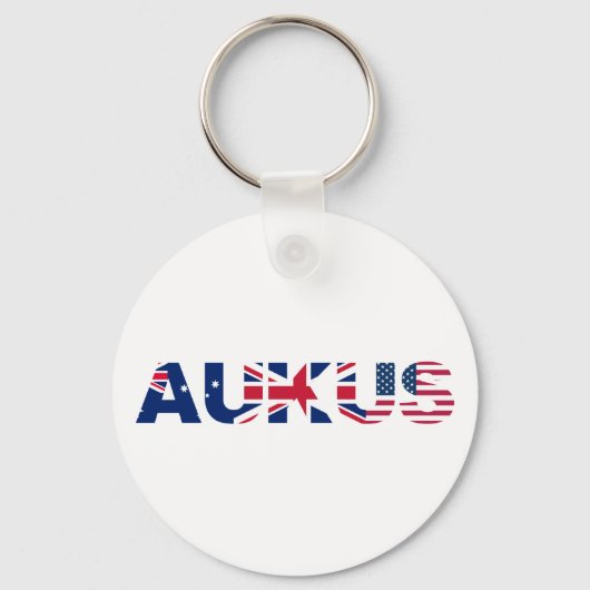 AUKUS AU UK US Security Pact Alliance Flags Sleutelhanger (Voorkant)