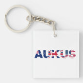 AUKUS AU UK US Security Pact Alliance Flags Sleutelhanger (Voorkant)
