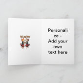 Auld Lang Feline Oranje Katten Dansen Wenskaart Feestdagen Kaart (Binnen)