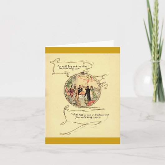 Auld Lang Syne-kaart van het nieuwjaar Bedankkaart (Voorkant)