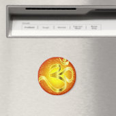 Aum- of Om-symbool in geel- en rietvorm Magneet (Insitu (Vaatwasser))