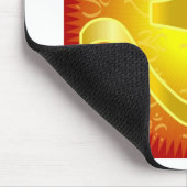 Aum- of Om-symbool in geel- en rietvorm Muismat (Hoek)