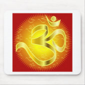Aum- of Om-symbool in geel- en rietvorm Muismat (Voorkant)