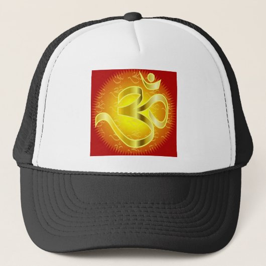 Aum- of Om-symbool in geel- en rietvorm Trucker Pet (Voorkant)