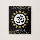 Aum Symbool Mantra Meditation Black en Gold Legpuzzel (Verticaal)