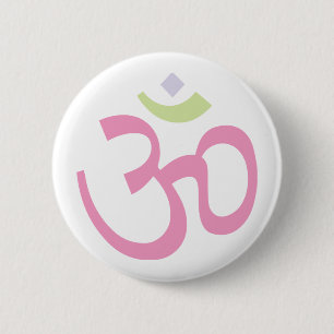 Aum-teken Ronde Button 5,7 Cm