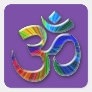 aum vierkante sticker