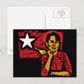 Aung San Suu Kyi Briefkaart (Voorkant / Achterkant)