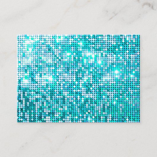 ĀUnique Chic Glitter Turquoise Visitekaartje (Voorkant)