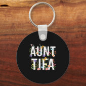 Aunt Tifa - Retro Wildflowers Floral Feminist Mom Sleutelhanger (Voorkant)