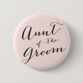 Aunt van de Groom Wedding Bridal Party Button (Voorkant)