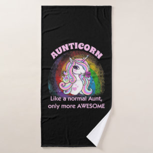 aunticorn gift geweldige tante unicorn badhanddoek