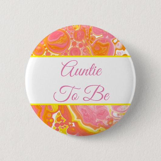 Auntie | BABY SHOWER Ronde Button 5,7 Cm (Voorkant)
