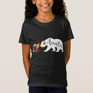 Auntie Beer Autism Awareness Maand Aunt Women Niec T-shirt