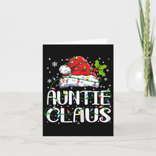 Auntie Claus Kerstmis Licht Pajama Familie Matchi Kaart (Voorkant)