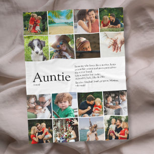 Auntie Definition Quote Photo Collage Fleece Deken