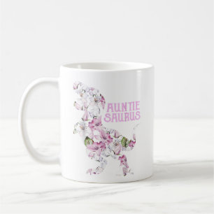 Auntie Dinosaur Floral Flower Birthday Gifts   Koffiemok