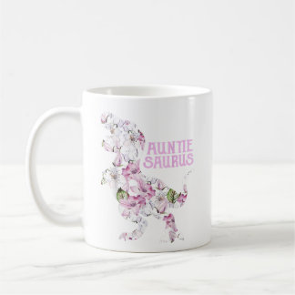 Auntie Dinosaur Floral Flower Birthday Gifts Koffiemok
