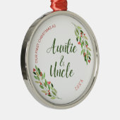 Auntie en eerste Kerstmis met oom Metalen Ornament (Rechts)