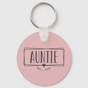 Auntie Est. Aangepaste tante nieuwe tante cadeautj Sleutelhanger