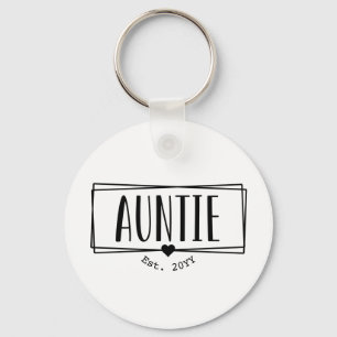 Auntie Est. Aangepaste tante nieuwe tante cadeautj Sleutelhanger