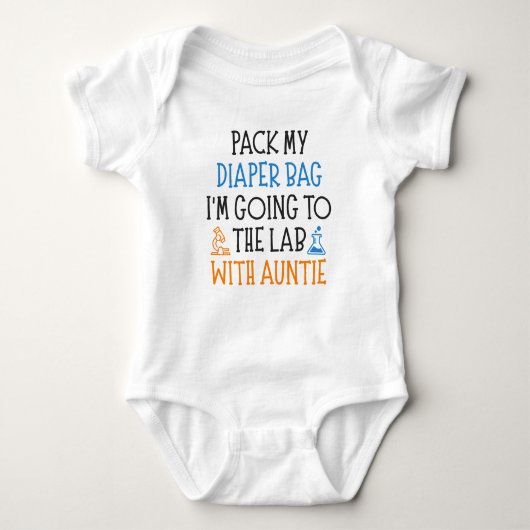 Auntie Funny Baby Science Saying Romper (Voorkant)