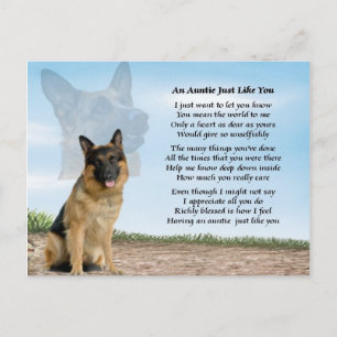 Auntie gedicht - German Shepherd Dog Briefkaart