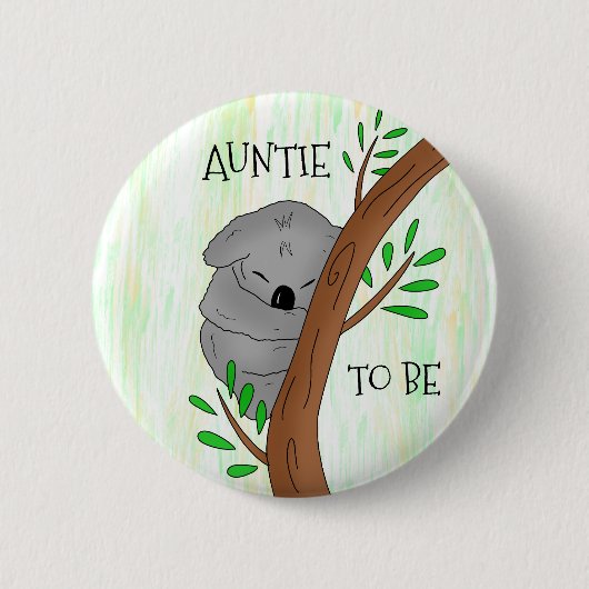 Auntie | Koala-Baby shower Ronde Button 5,7 Cm (Voorkant)