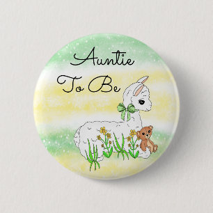 Auntie om Llama te zijn met Teddy Bear Ronde Button 5,7 Cm