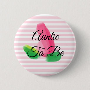 Auntie om Rosebud Roze Baby shower Button te zijn