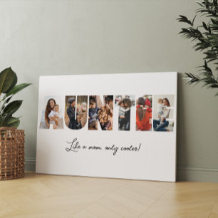 Auntie Photo Collage Canvas Afdruk