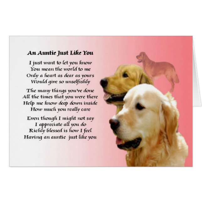 Auntie Poem - Golden Retriever design (Voorkant Horizontaal)
