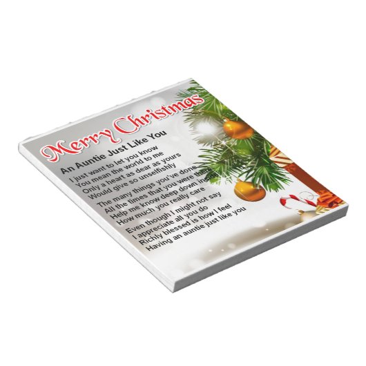 Auntie Poem - kerstontwerp Notitieblok (Schuin)