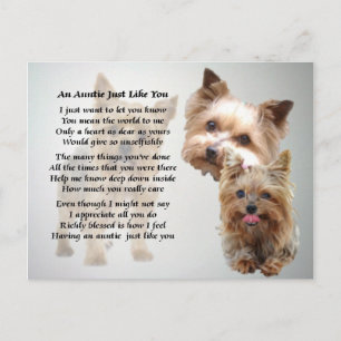 Auntie Poem - Yorkshire dooder Briefkaart