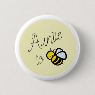 Auntie tot Baby shower Gele Button