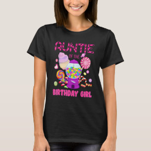Auntie van het Birthday Girl Candyland Snoep Birth T-shirt