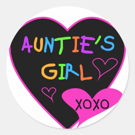 Aunties Meisje shirten, mokken, petten en nog veel Ronde Sticker (Voorkant)