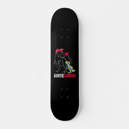 Auntiesaurus Autism Awareness Skateboard (Voorkant)
