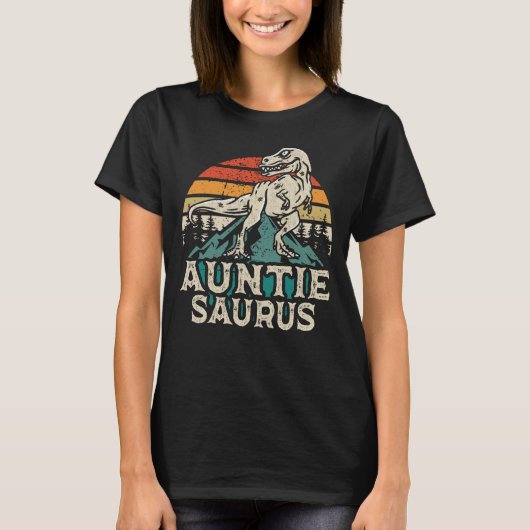 Auntiesaurus Dinosaurus T Rex Tante Saurus Grappig T-shirt (Voorkant)